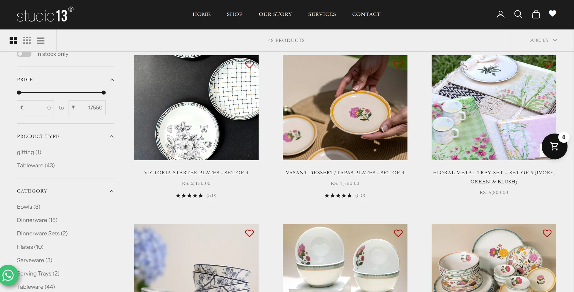 Studio 13 (Shopify) homepage